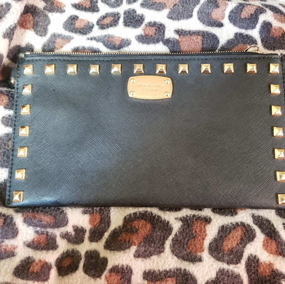Michael Kors studded leather wristlet
